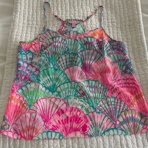 Lilly Pulitzer Silk Top Size Small OShello pattern
